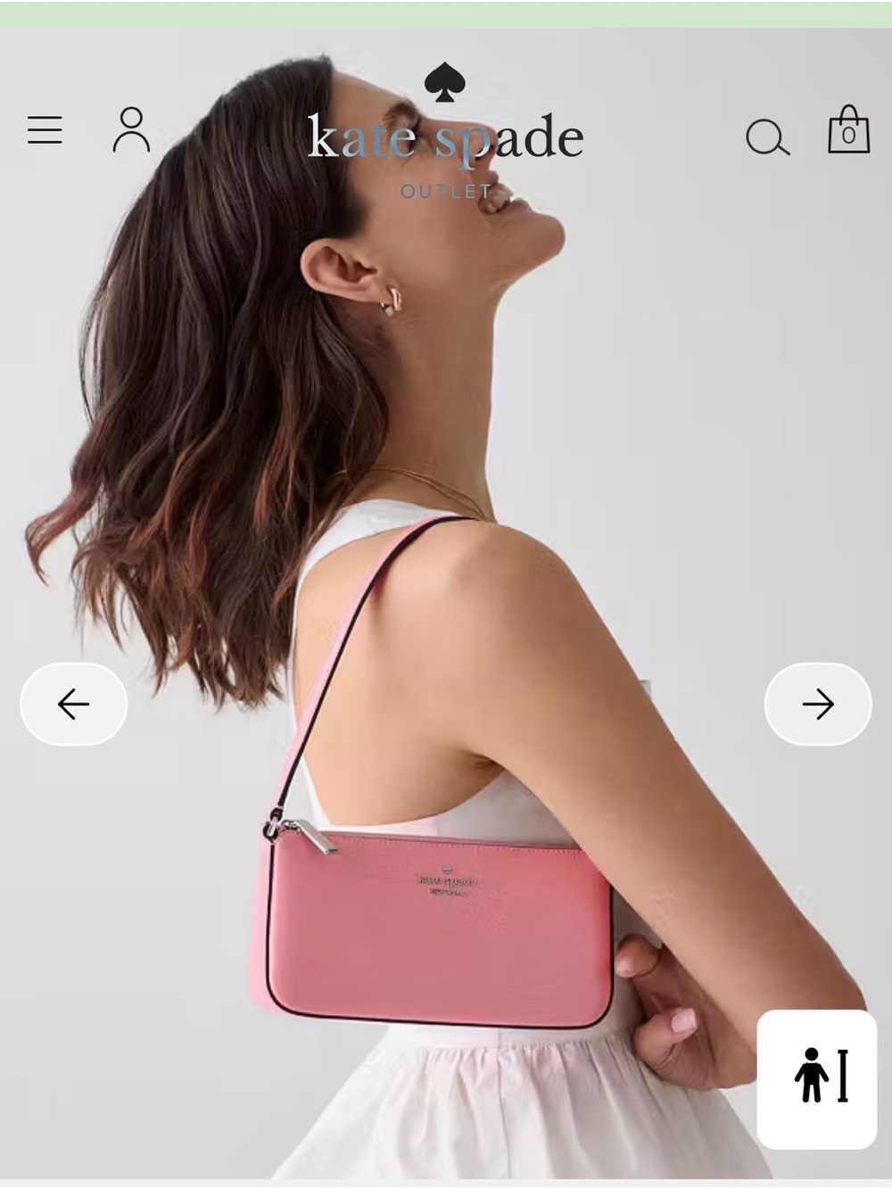 kate spade Pink Pebbled Leather Shoulder Bag with Silver Hardware - Picture 2 of 2